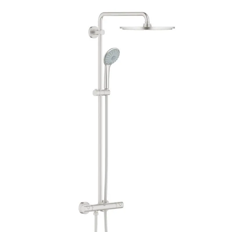 EUPHORIA SYSTEM XXL 310 - Système de douche thermostatique pour montage mural, SuperSteel (26075DC0)