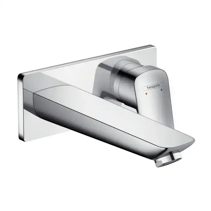 Logis Mitigeur lavabo encastré mural, Bec 195mm, bonde à écoulement libre (71220000)