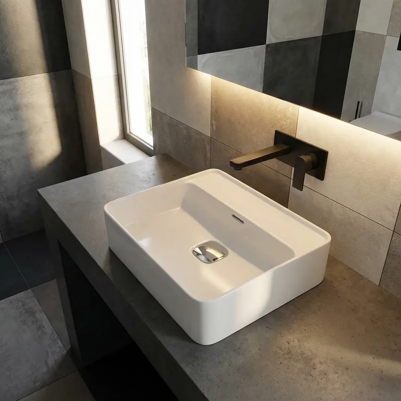 Ideal Standard Strada II Lavabo suspendu 50 x 43 cm – avec trop-plein – Bonde incluse – Blanc brillant (E239801)