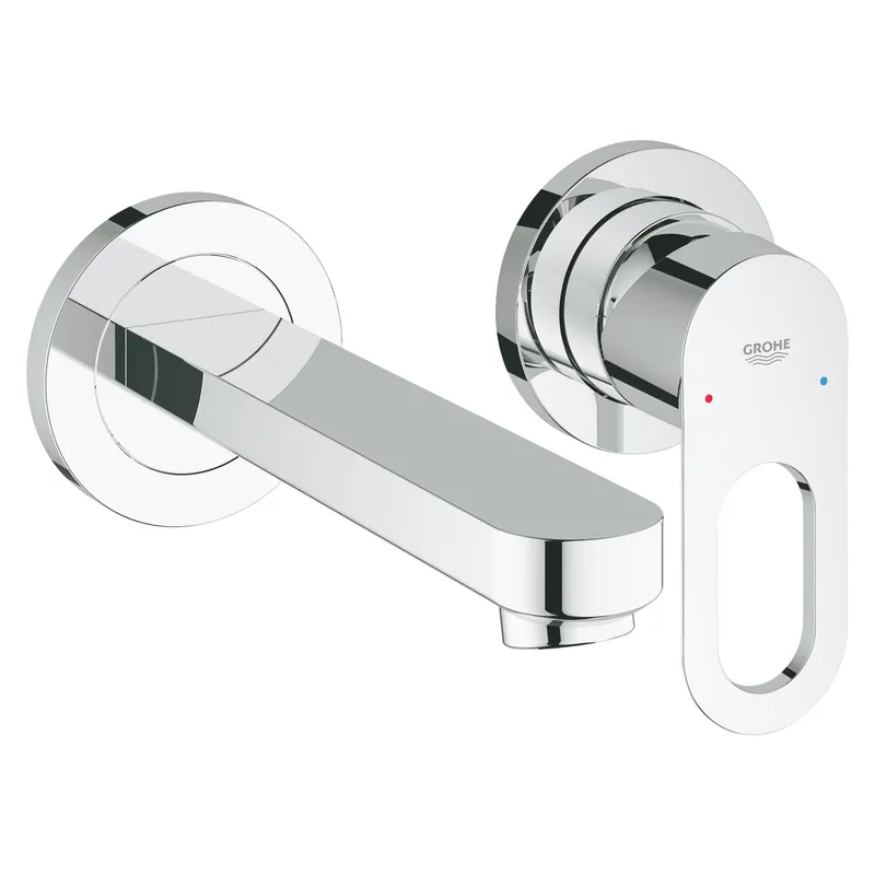 BauLoop façade pour mitigeur monocommande de lavabo encastré avec corps d‘encastrement, 2 trous, chrome (G20289000)