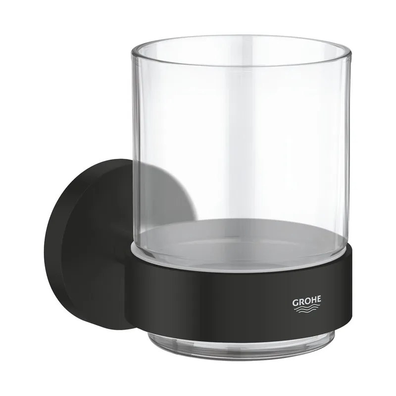 Essentials verre en cristal avec support, noir mat (G1022562430)