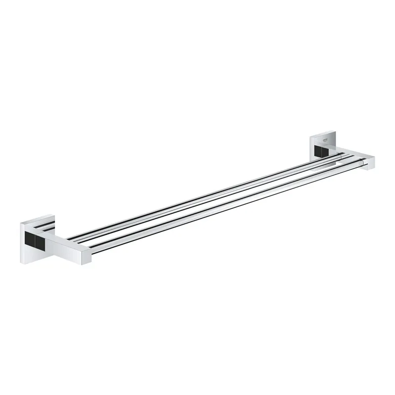 Start Cube double barre porte-serviettes en métal 65,4 cm avec fixations cachées, chrome (G41104000)