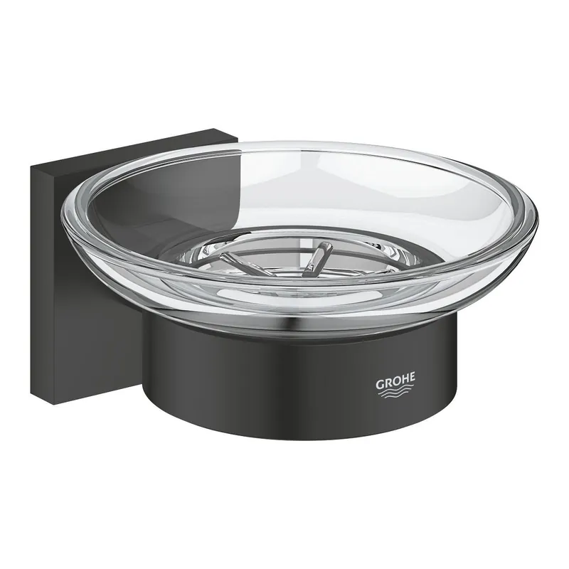 Start Cube porte savon en verre avec support mural, noir mat (G410962430)