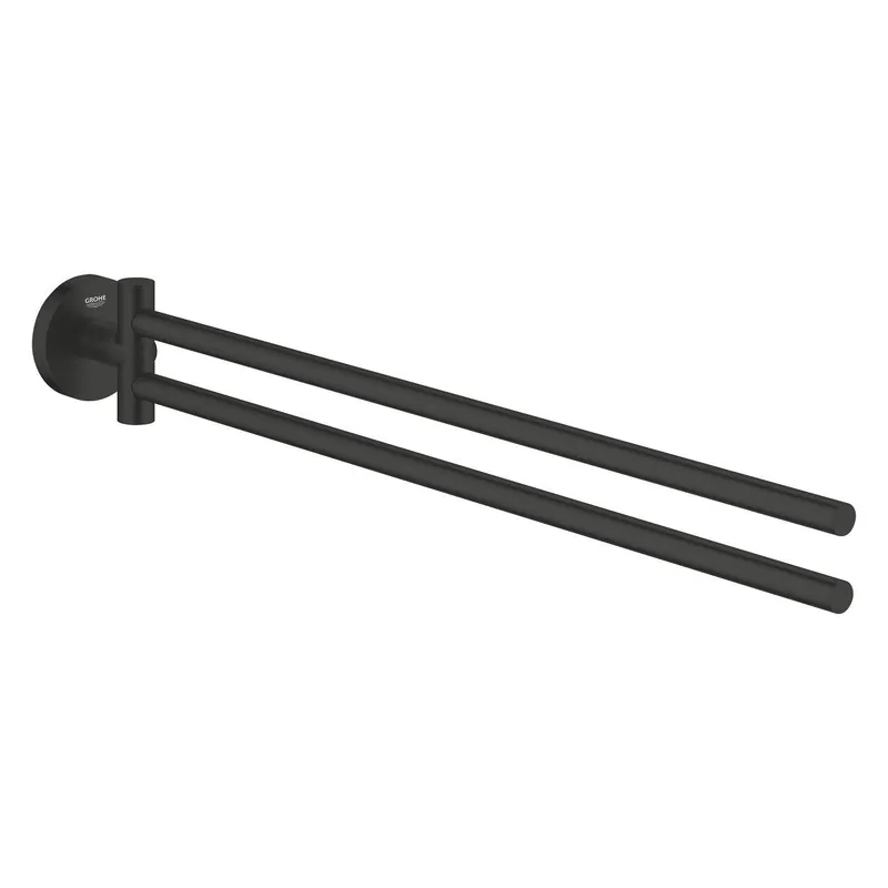 Start double porte-serviettes en métal avec fixations cachées, noir mat (G411832430)