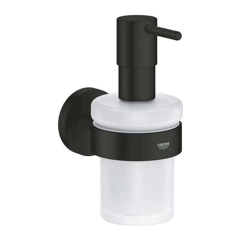 Start distributeur de savon 160 ml en verre avec support mural et fixations cachées, noir mat (G411952430)