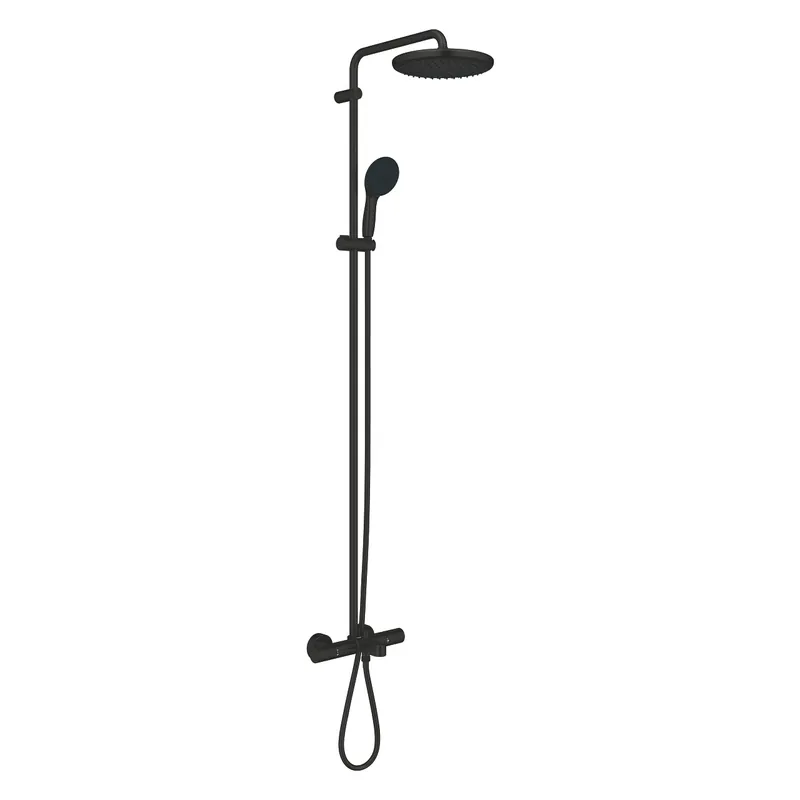 Vitalio Start System 250 colonne de douche thermostatique bain/douche + douche de tête + douchette à main, noir mat (G269882431)