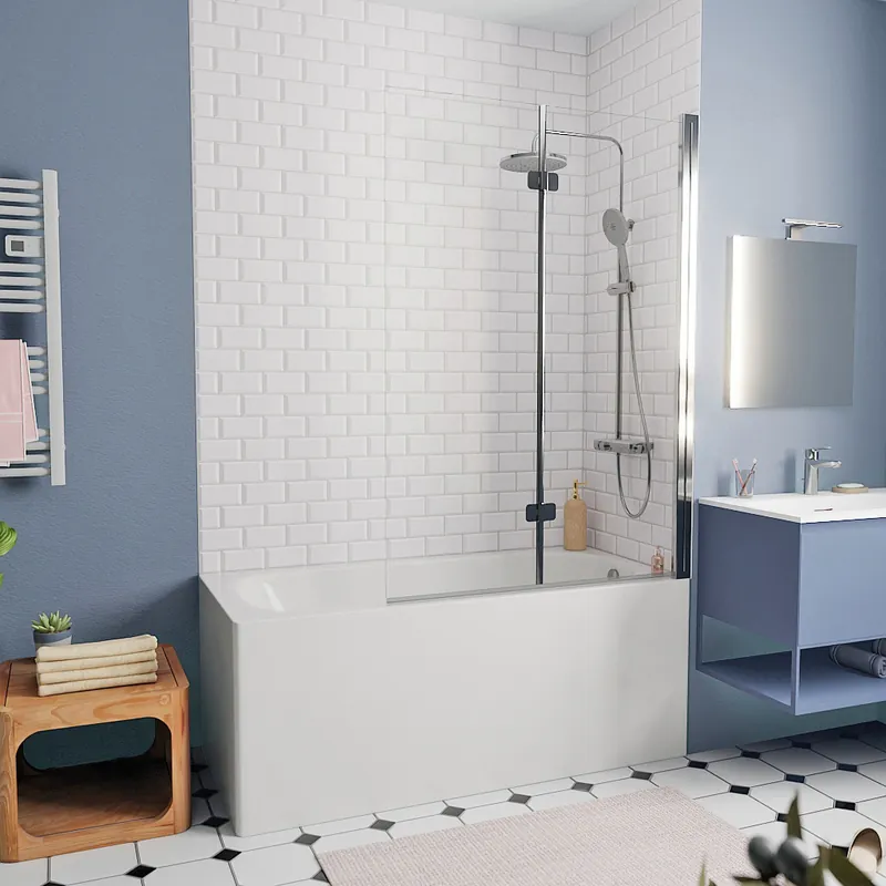 By Kaldewei 150x70 cm Ensemble baignoire Vivien universelle + Pare baignoire 2 volets + pieds (SATVIVI150-SETP2)