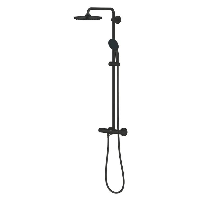 Vitalio Start System 250 colonne de douche thermostatique + douche de tête + douchette 2 jets, noir mat (G266782431)