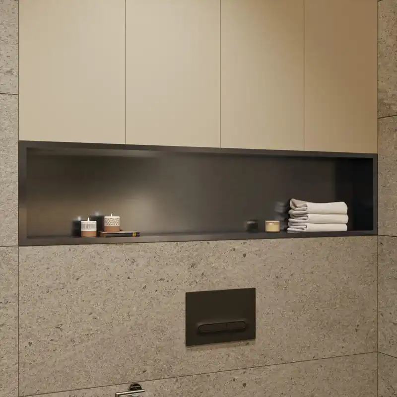 Timeless Niche de Douche à encastrer, Acier Inoxydable 304, 120x28x10cm, Gun Métal brossé PVD