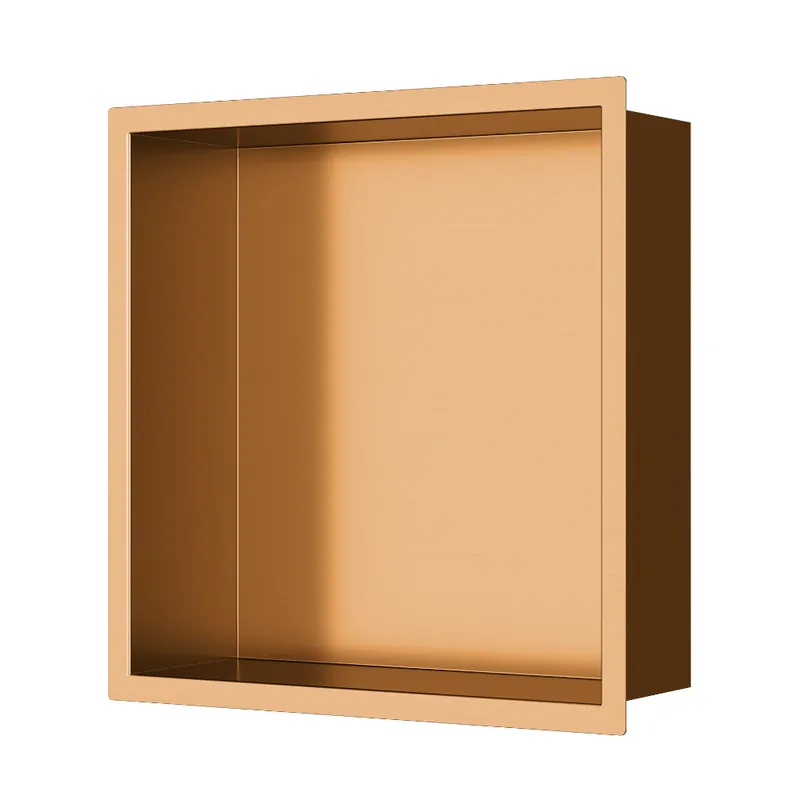 Timeless Niche de Douche à encastrer, Acier Inoxydable 304, 30x30x10cm, Cuivre brossé PVD