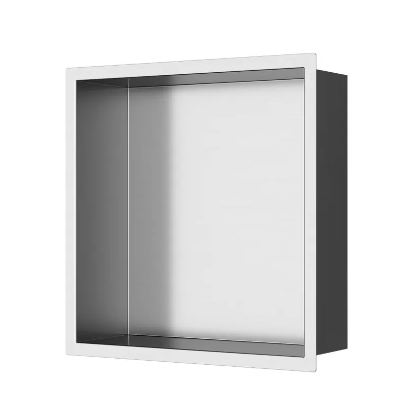 Timeless Niche de Douche à encastrer, Acier Inoxydable 304, 30x30x10cm, Chrome brossé