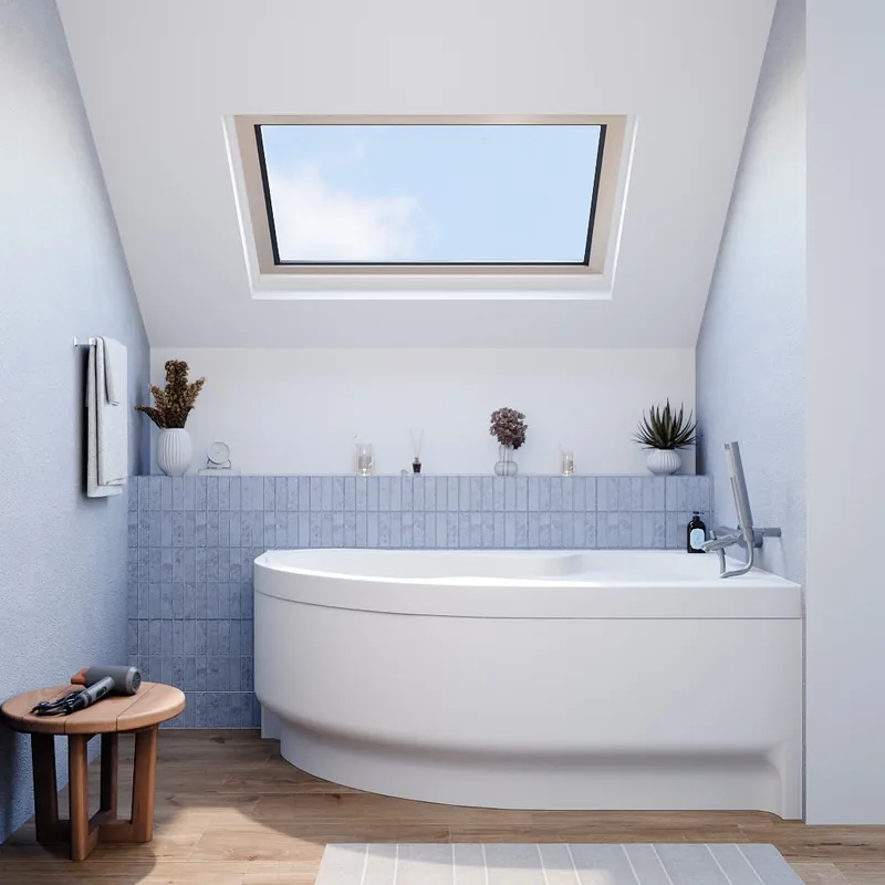 160x100 cm Fortuna Plus baignoire d‘angle en acrylique, droite + tablier 160 cm + pieds, blanc (FO1600PPLUS-SET1)