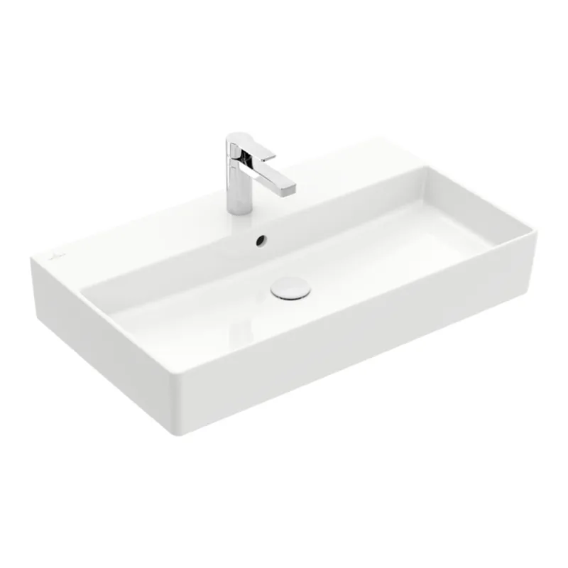 Memento 2.0 Lavabos, 80 x 47 x 14 cm, avec trop-plein, meulé, blanc (4A228G01)