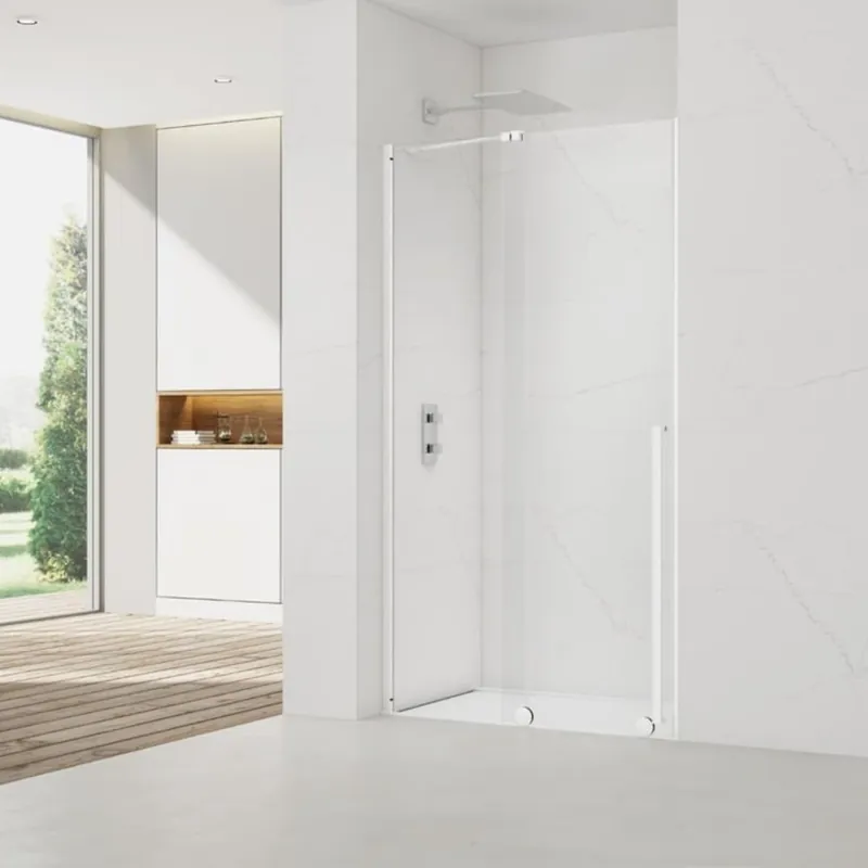 X-MOTION Porte de douche 110x200cm Coulissante, anticalcaire avec profilé blanc (SATBWIXM110NIKAB)