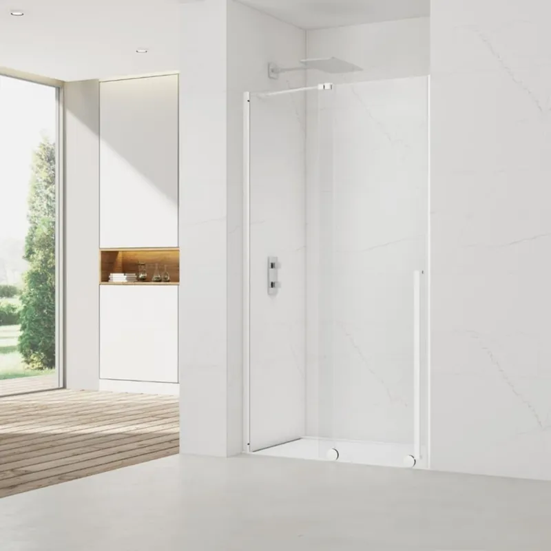 X-MOTION Porte de douche 120x200cm Coulissante, anticalcaire avec profilé blanc (SATBWIXM120NIKAB)