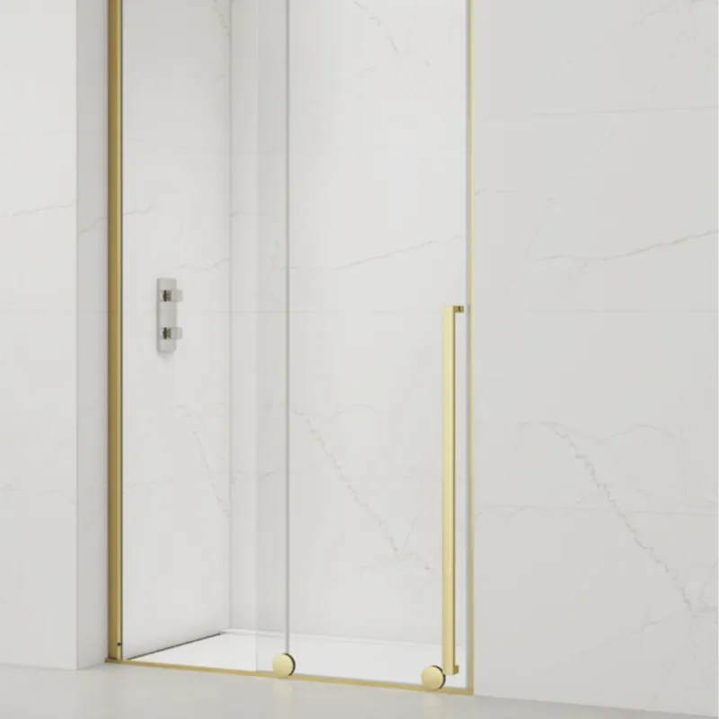 X-MOTION Porte de douche 110x200cm Coulissante, anticalcaire avec profilé Or brillant (SATBWIXM110NIKAZ)