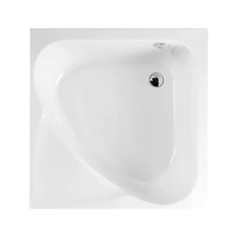 90x90 cm Carmen baignoire d‘angle gain de place 95 L en acrylique, sans pieds, orientation droite, blanc (29611)