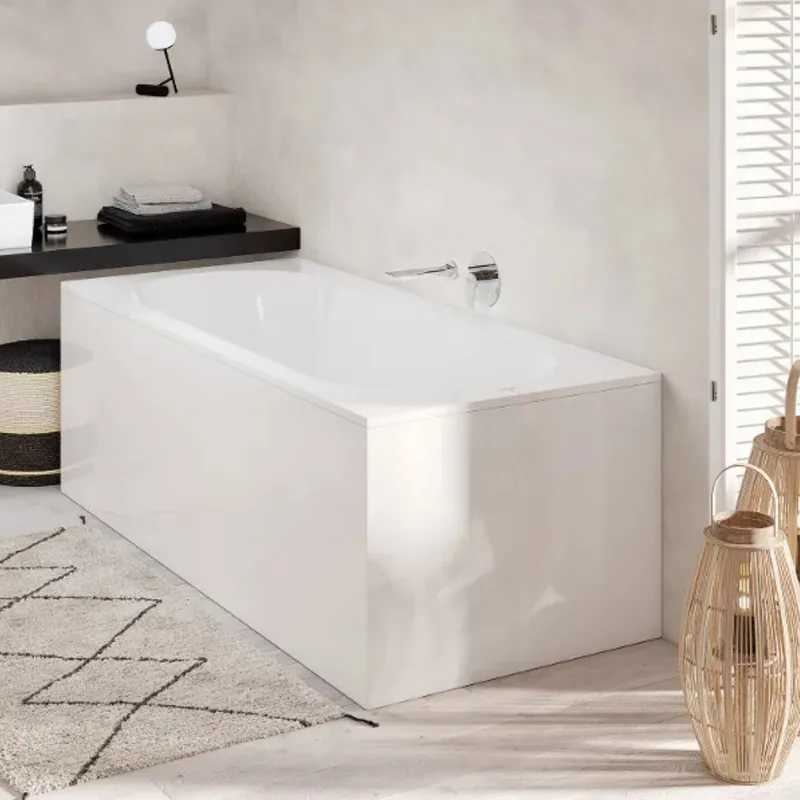 Oberon 170 x 75 cm Baignoire gauche et droite ovale en Quaryl® , avec pieds, blanc (BQ170OBE2V-01)