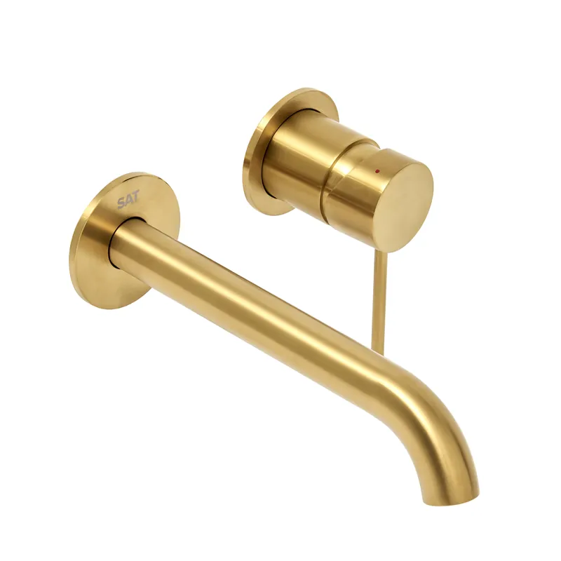 Aurum mitigeur lavabo encastré à levier avec corps d‘encastrement, or brossé (SATBAUR101BG)
