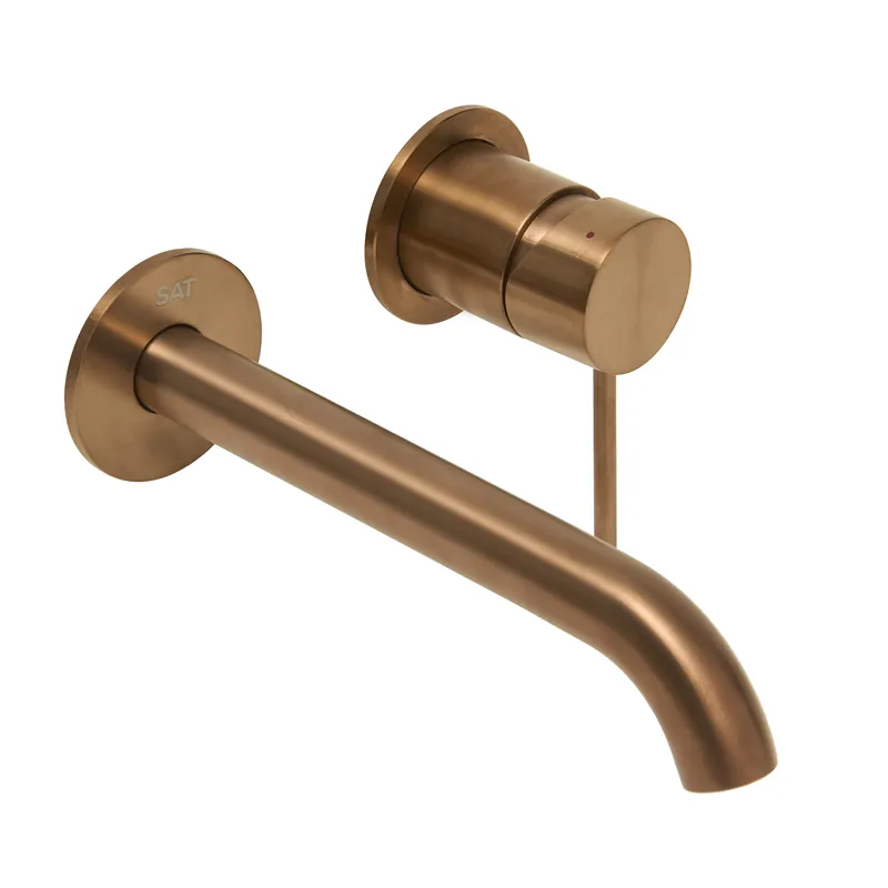 Aurum mitigeur lavabo encastré à levier avec corps d‘encastrement, or rose brossé (SATBAUR101BRG)