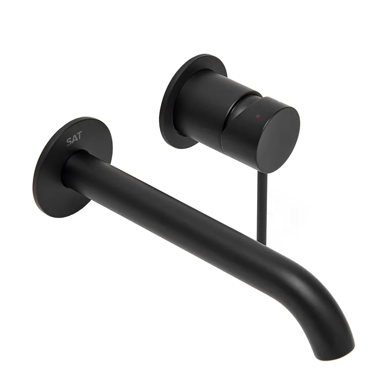 Aurum mitigeur lavabo encastré à levier avec corps d‘encastrement, noir mat (SATBAUR101C)