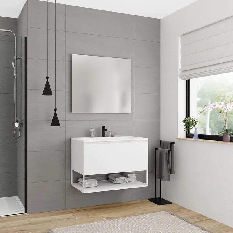 Ceramia meuble de salle de bain 80 cm, blanc cassé (CERAMIA-1OW80)