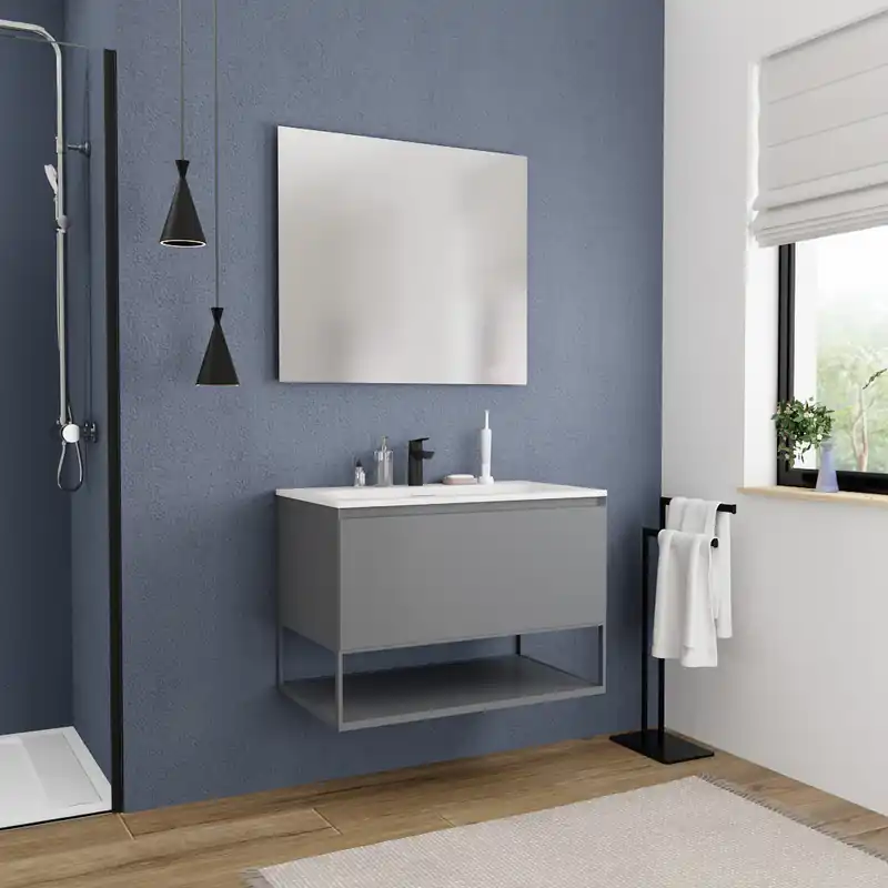 Ceramia meuble de salle de bain 80 cm, gris foncé (CERAMIA-1DG80)