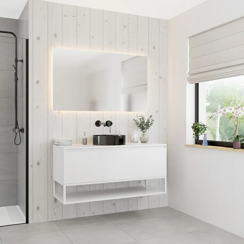 Ceramia Nouveau meuble de salle de bain 120 cm, blanc cassé (CERAMIA-1OW120)
