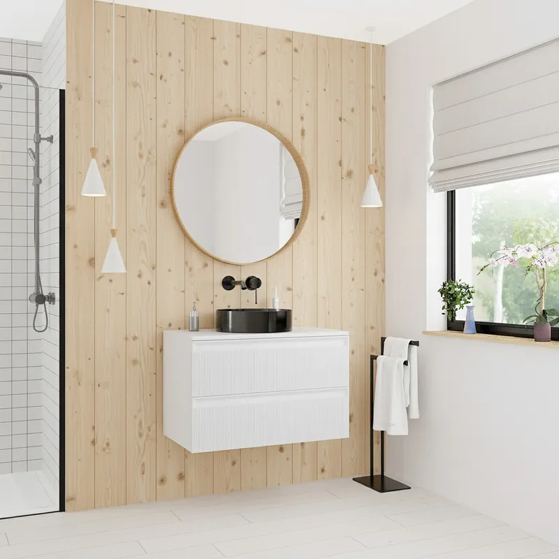 Ceramia Nouveau meuble de salle de bain 80 cm, blanc cassé (CERAMIA-3OW80)