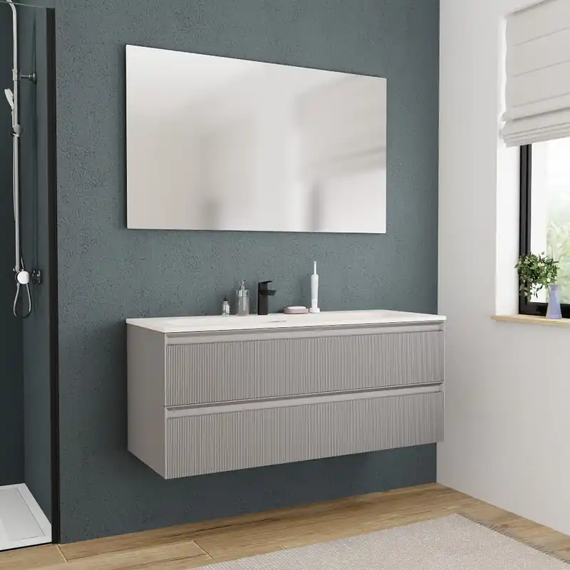 Ceramia meuble de salle de bain 120 cm, gris perle (CERAMIA-3LG120)