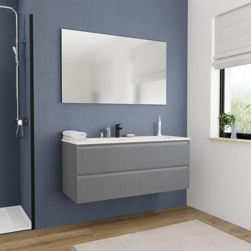 Ceramia meuble de salle de bain 120 cm, gris foncé (CERAMIA-3DG120)