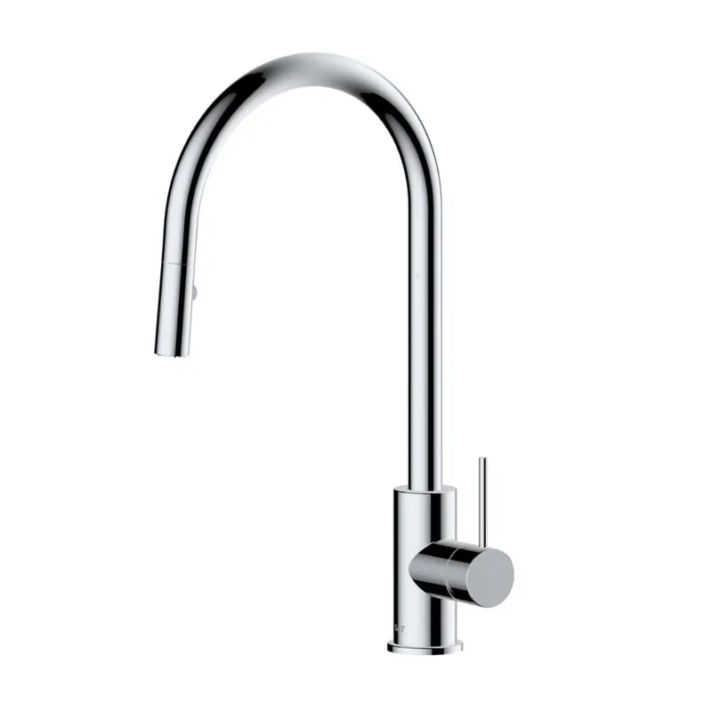 Aurum mitigeur évier sur pied à levier 44 cm avec douchette extractible 2 jets, chrome brillant (SATBAUR286CR)