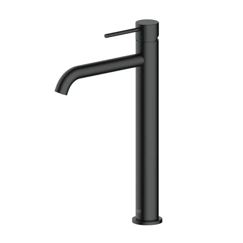 Aurum mitigeur lavabo haut 30,8 cm en acier inoxydable, à levier, sans vidage, noir mat (SATBAUR285C)