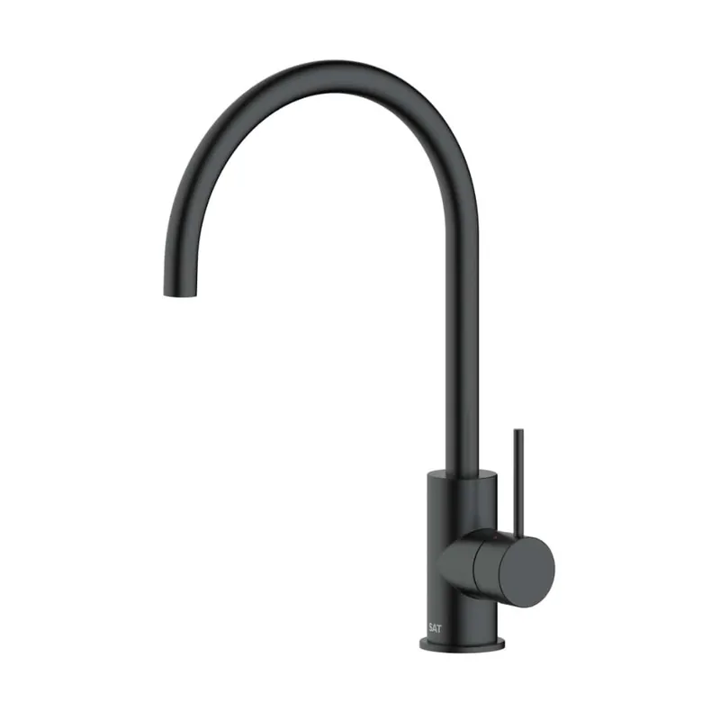 Aurum mitigeur de cuisine 36,3 cm à levier avec bras pivotant, noir mat (SATBAUR280C)