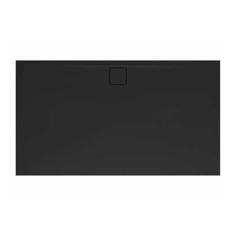 Vision Receveur de douche 140x80cm + Siphon Eslim90. Marbre coulé, noir (SATSVVI14080C-S)