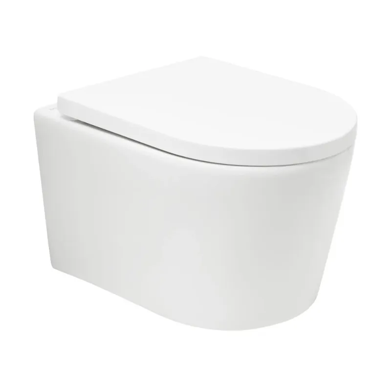 Brevis WC suspendu sans bride avec abattant SoftClose, rinçage Vortex, fixations invisibles, blanc (SATBRE010RTORP)