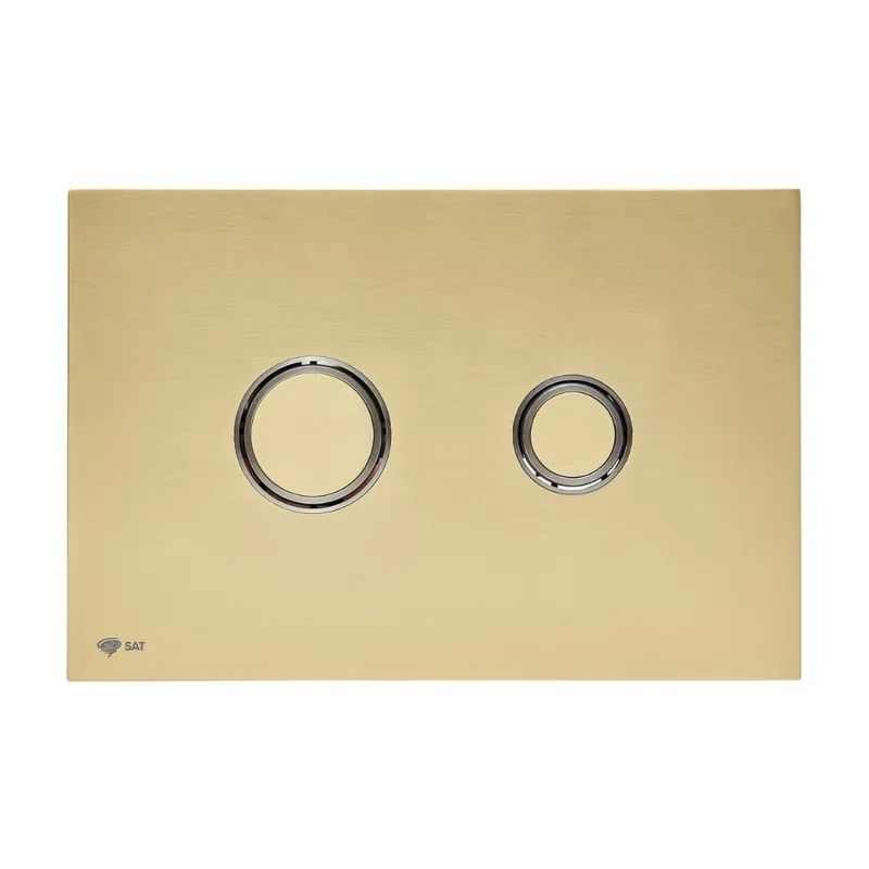 Plaque de commande double touche en acier inoxydable, traitement PVD, or mat (SATATBG)