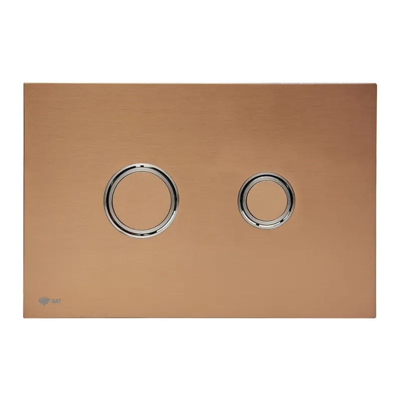 Plaque de commande double touche en acier inoxydable, traitement PVD, or rose mat (SATATBRG)