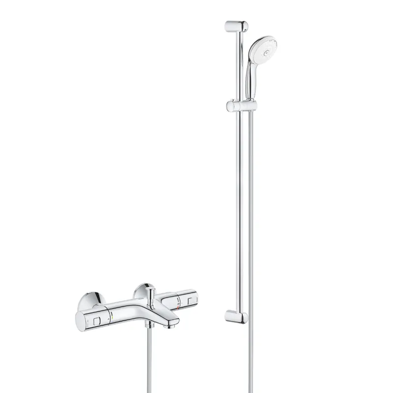 Tempesta 100 ensemble de douche complet 3 jets + mitigeur thermostatique bain/douche 1/2", chrome (34598000-28789002)