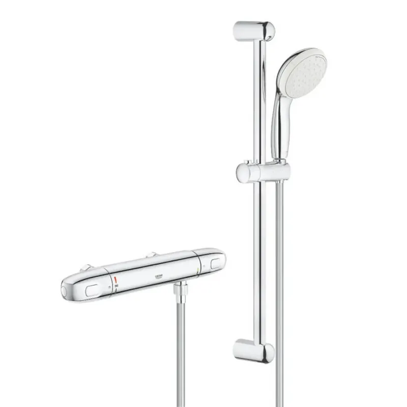 Grohtherm 1000 set de douche avec mitigeur thermostatique douche 1/2", chrome, entraxe 120mm (G34822004)