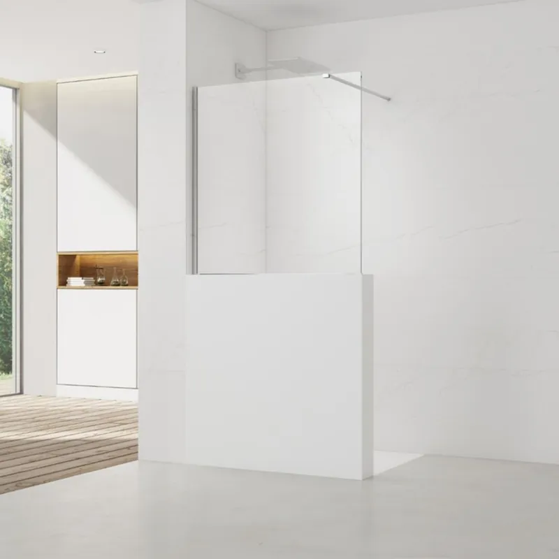 120x100cm Walk-in paroi de douche fixe à l‘italienne, verre transparent Easy Clean (SATWIS120)