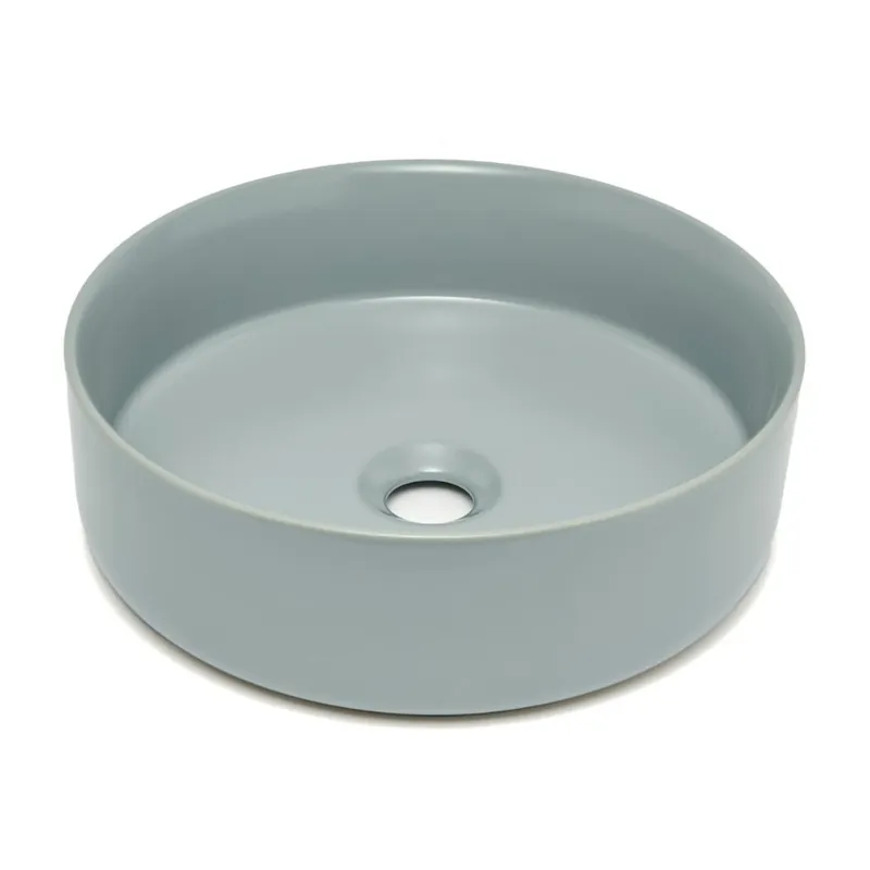 Mood vasque à poser ronde 36x36 cm sans trou de robinetterie ni trop-plein, gris (SATM3636LGRM)