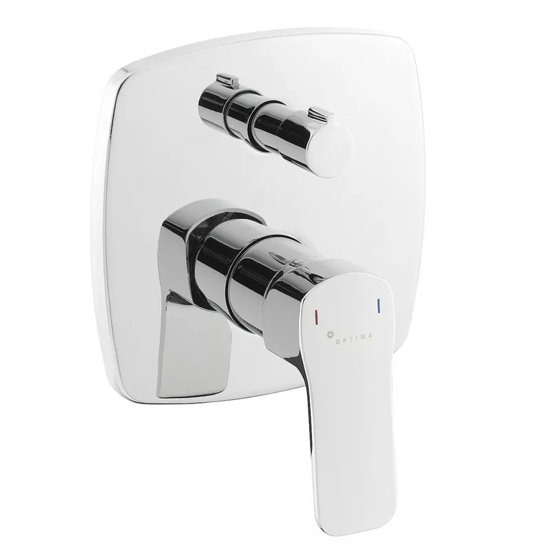 Mélangeur bain-douche Optima Cube Way avec corps chromé CU215