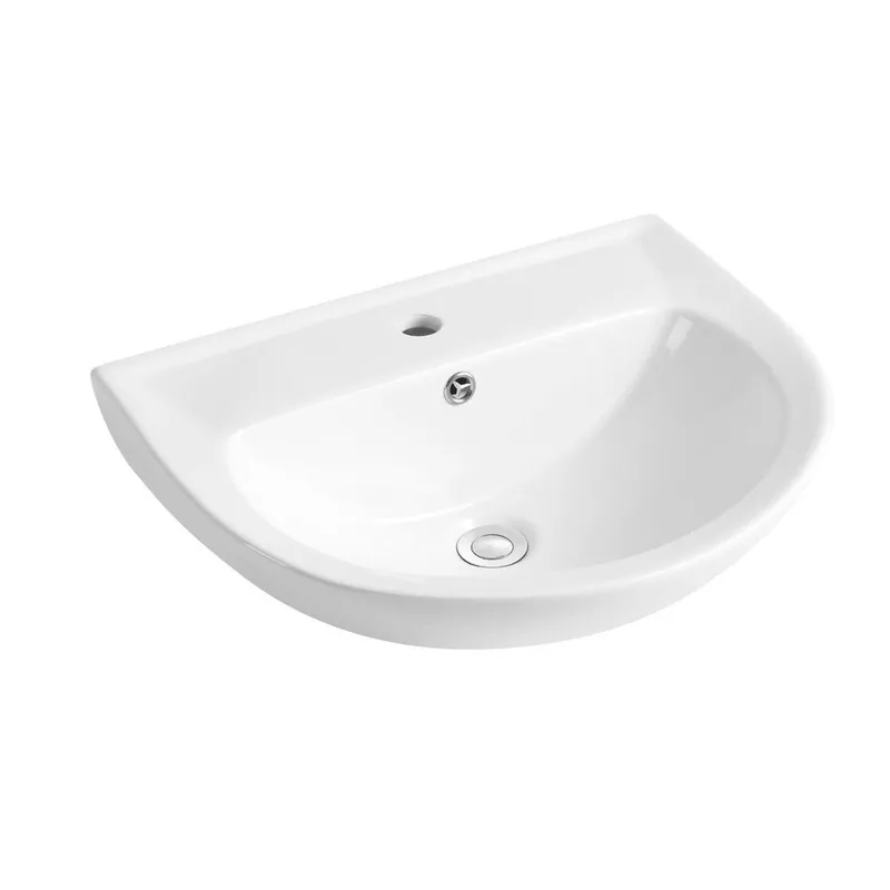 Lavabo suspendu SAT Project 56,5x44 cm trou de robinetterie au centre (SATUMPRO5646)