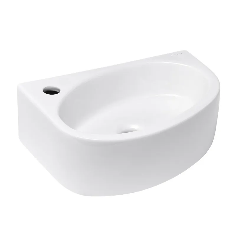 Vasque d‘angle Glacera Bigio 42x29,5 cm, trou de batterie à gauche (BG4229L)