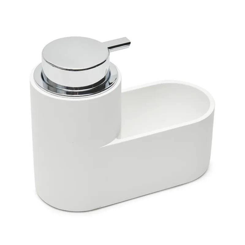 Distributeur de savon et rangement, blanc (SATDKUCHB)