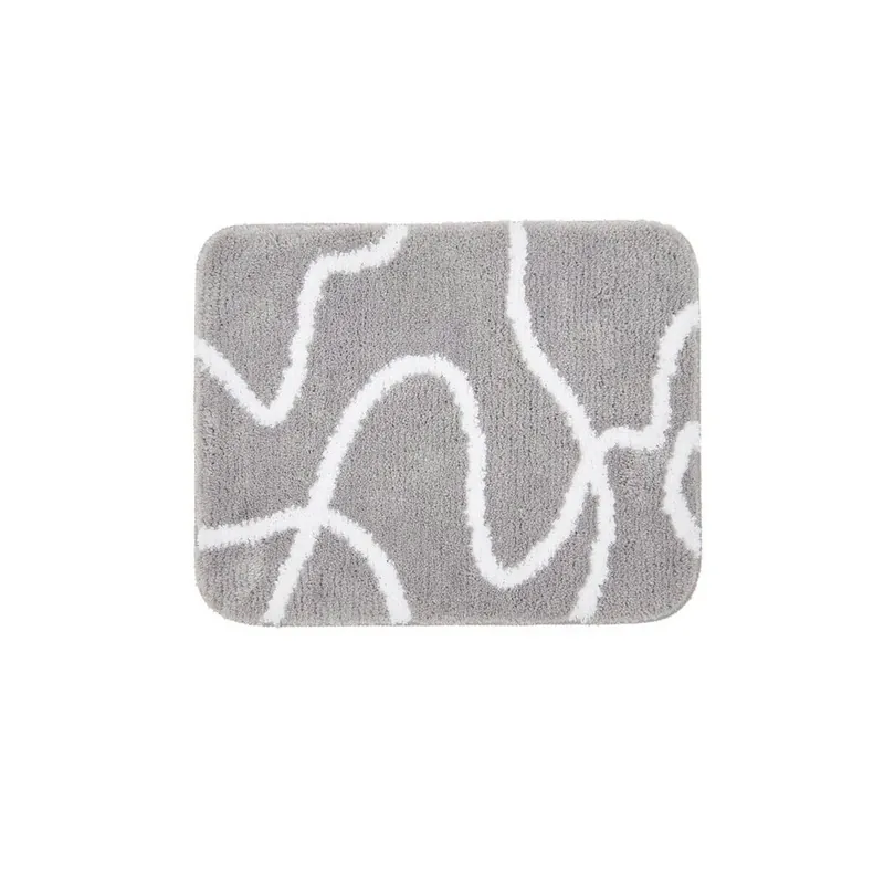 Tapis de salle de bain de 50x40 cm, lavable en machine, gris (SATDPREDWC08SE)