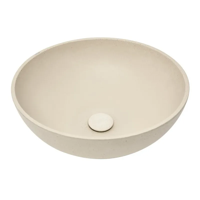 SAT Cemento lavabo 42x42 cm sable mat sans trou pour mélangeur, sans trop-plein CEM4242P