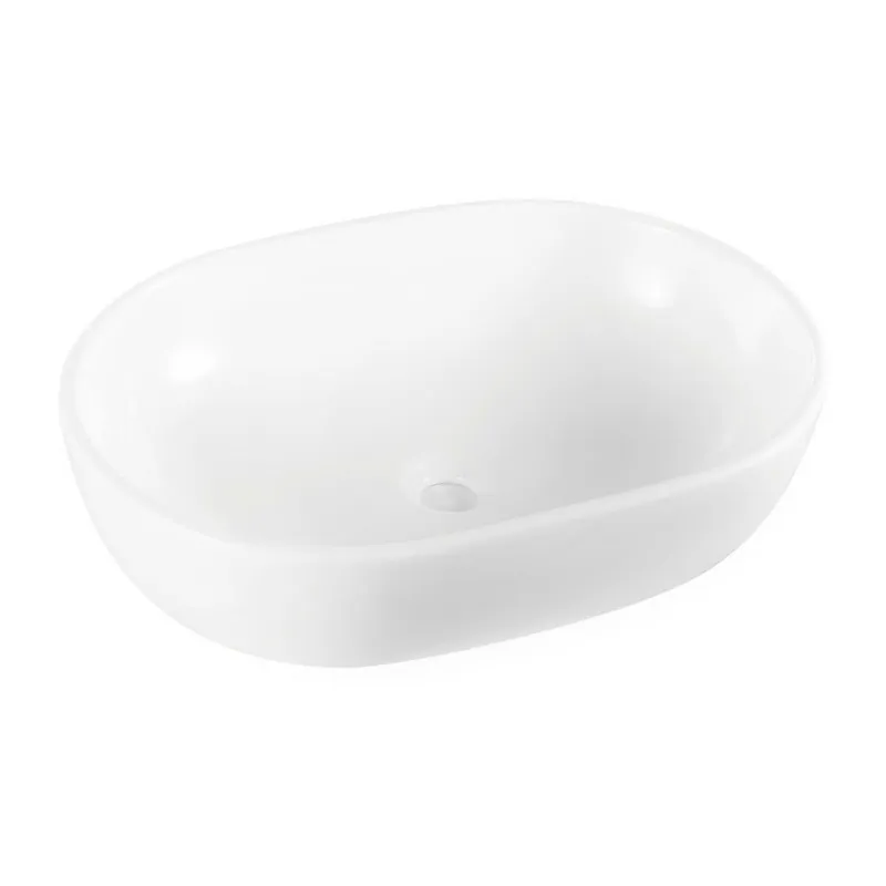 Vasque à poser design rectangulaire Glacera Vallone 59 x 41 cm, sans trop-plein, blanc brillant (VA594114)
