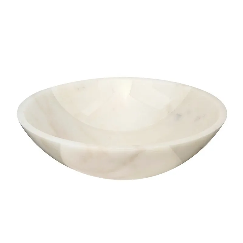 Vasque à poser design SAT Purity 43 x 43 cm, marbre blanc naturel, sans trop-plein (SATPURWH)